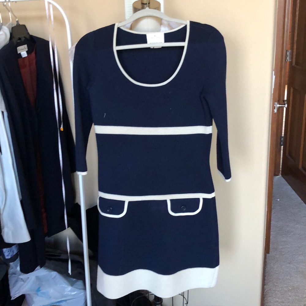 Kate spade navy cream dress